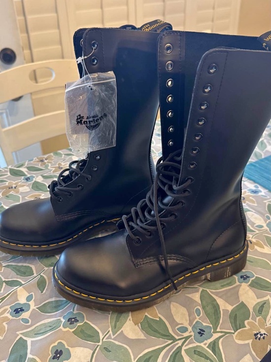 Dr. Martens Shoes - Unisex Dr. Martens 10-Eye Black Leather Combat Boots